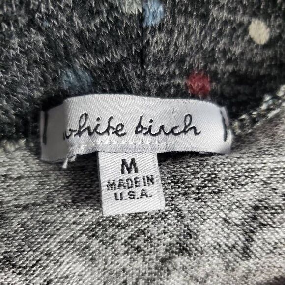 White Birch Gray Polka Dot Cowl Neck Pullover Top Women’s Medium USA Made - Picture 5 of 6